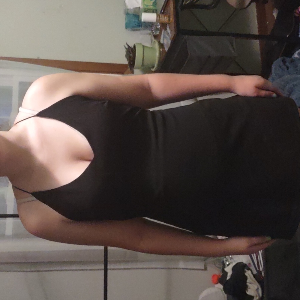 Black dress with slit